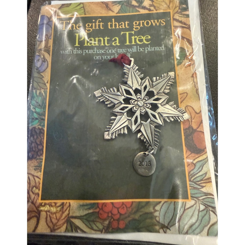 Seagull Pewter Snowflake Ornament Silver 2013 National Wildlife Federation